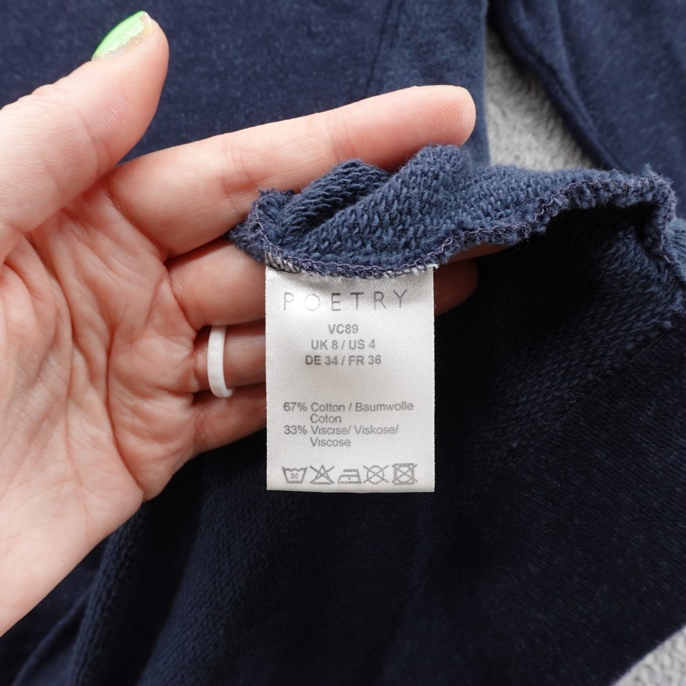 Poetry Half Sleeve Sweater Dress Size 4 Blue Women Sheath Cotton Blend‎ - Picture 11 of 13